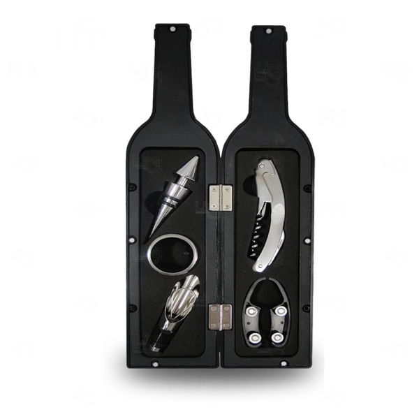 Kit Vinho 5 Peças em Formato Garrafa Personalizado 