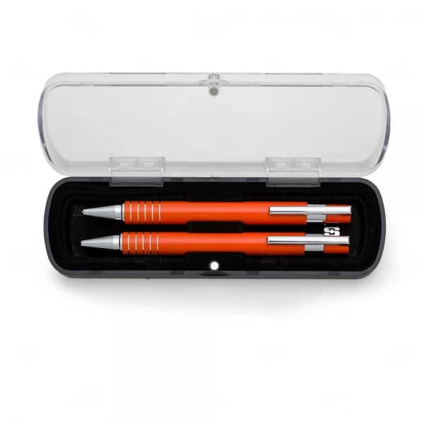 Kit Estojo Acrilico C/ Caneta e Lapiseira Personalizado 