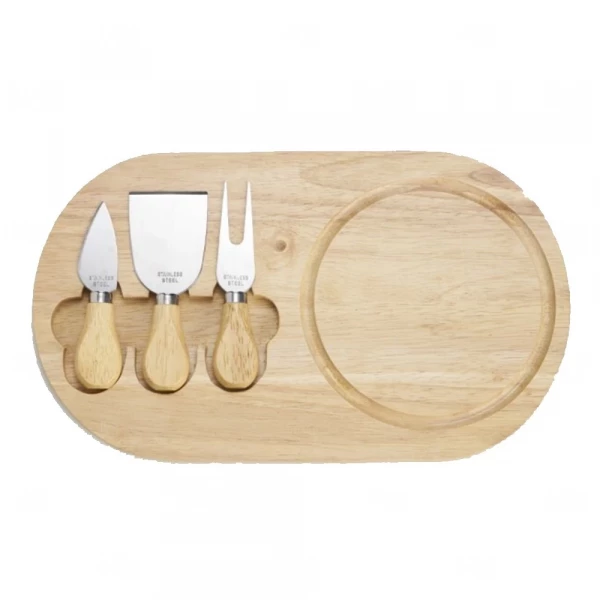 Kit Queijo 4 Peças com Tábua de Bambu Magnética Personalizado 
