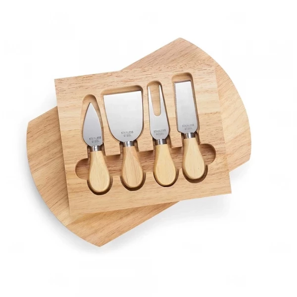 Kit Queijo 5 Peças com Tábua e Gaveta Personalizado 