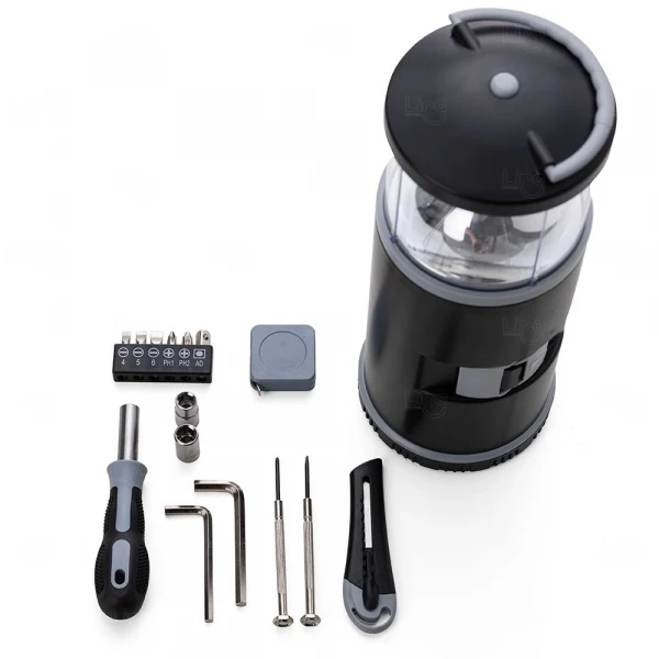 Lanterna Personalizada com Kit de Ferramentas 15 Peças 