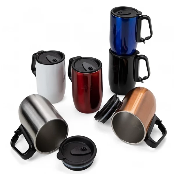 Caneca Isotérmica Inox 350ml com Tampa Personalizada 