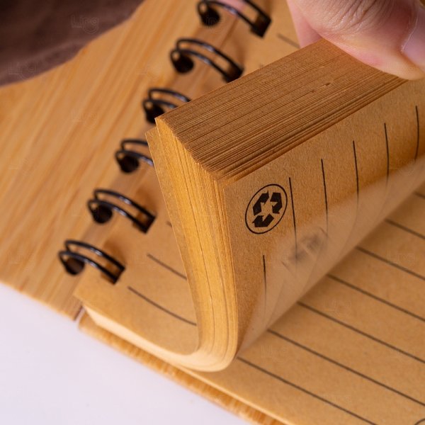 Caderneta Ecológica Bambu com Caneta Personalizada - 15 x 11,2cm 