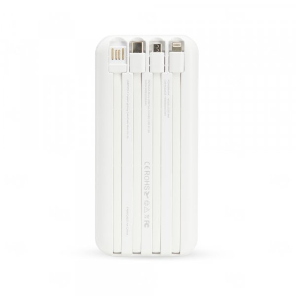 Power Bank p/ Indução e Cabos Acoplados Personalizado - 10.000mAh 