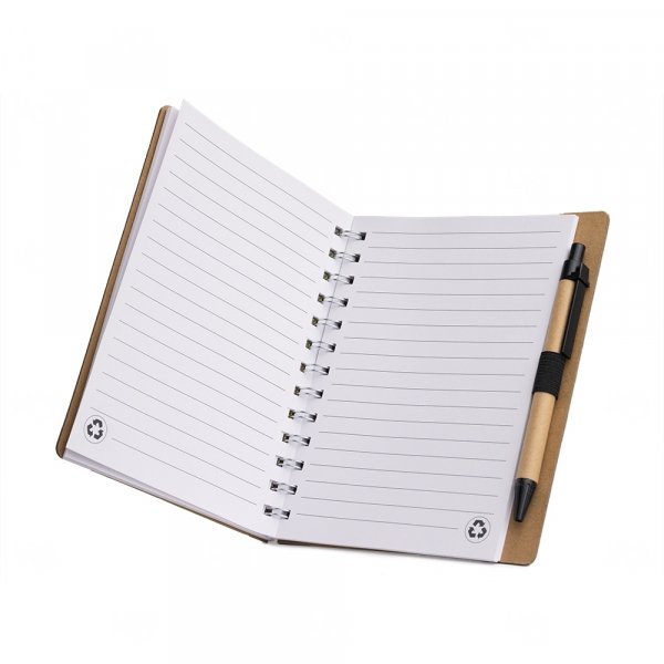 Caderno Ecológico com Caneta Personalizado - 18 x 14,6 cm 