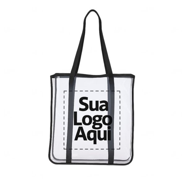 Sacola Transparente em PVC Personalizada - 40 x 36,3 cm