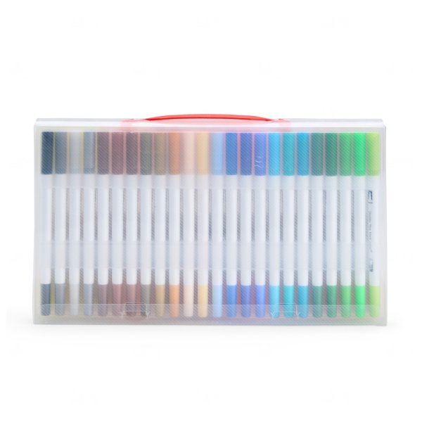 Kit Canetinhas Ponta Dupla Personalizadas - 48 Cores 