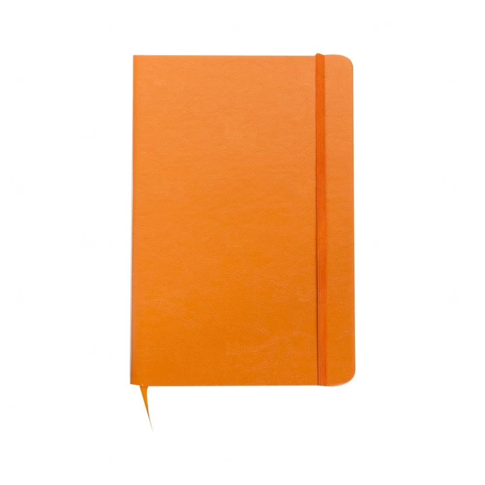 Caderneta Tipo Moleskine C/ Pauta Personalizado - 18 x 13 cm Laranja