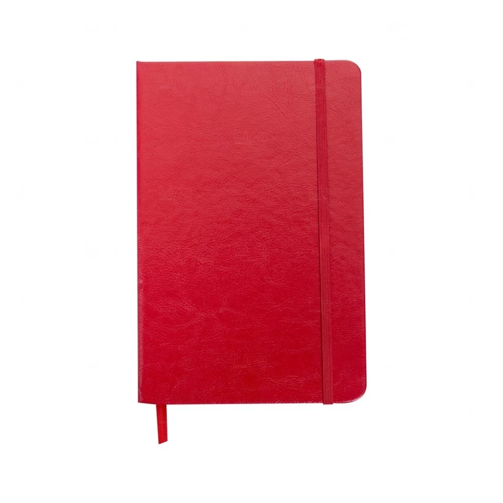 Caderneta Tipo Moleskine C/ Pauta Personalizado - 18 x 13 cm Vermelho