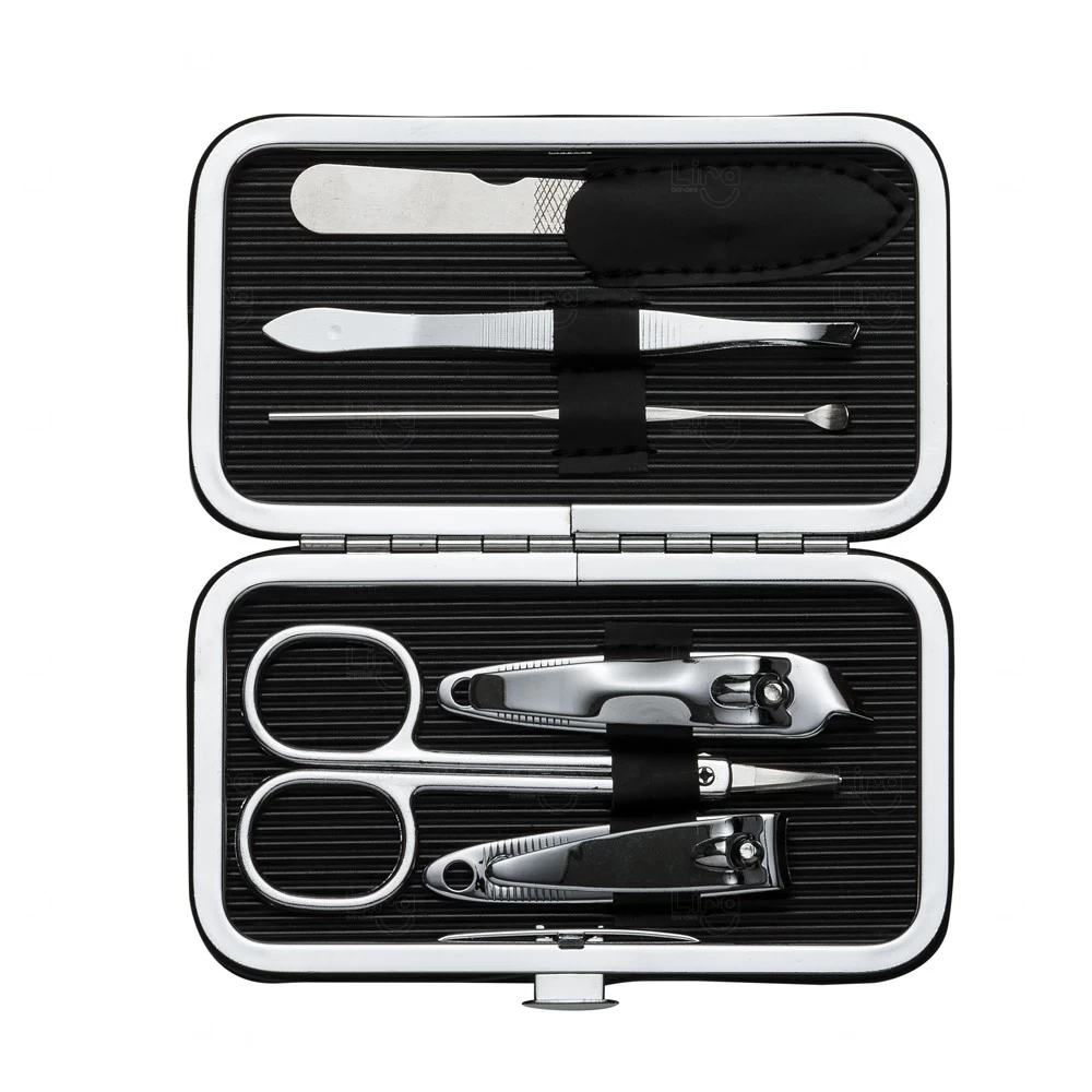 Kit Manicure e Pedicure Personalizado - 6 Peças Preto