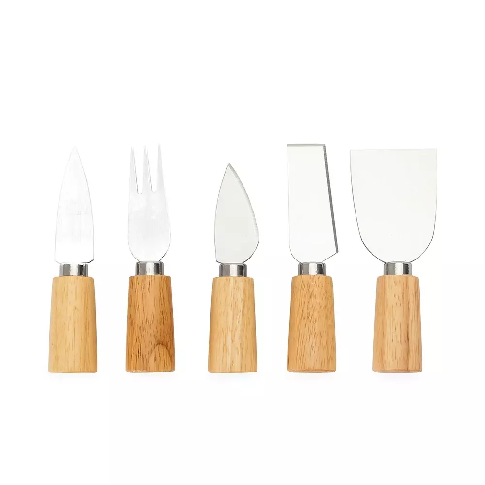 Kit Queijo Bambu 6 Peças Antiderrapante Personalizado 