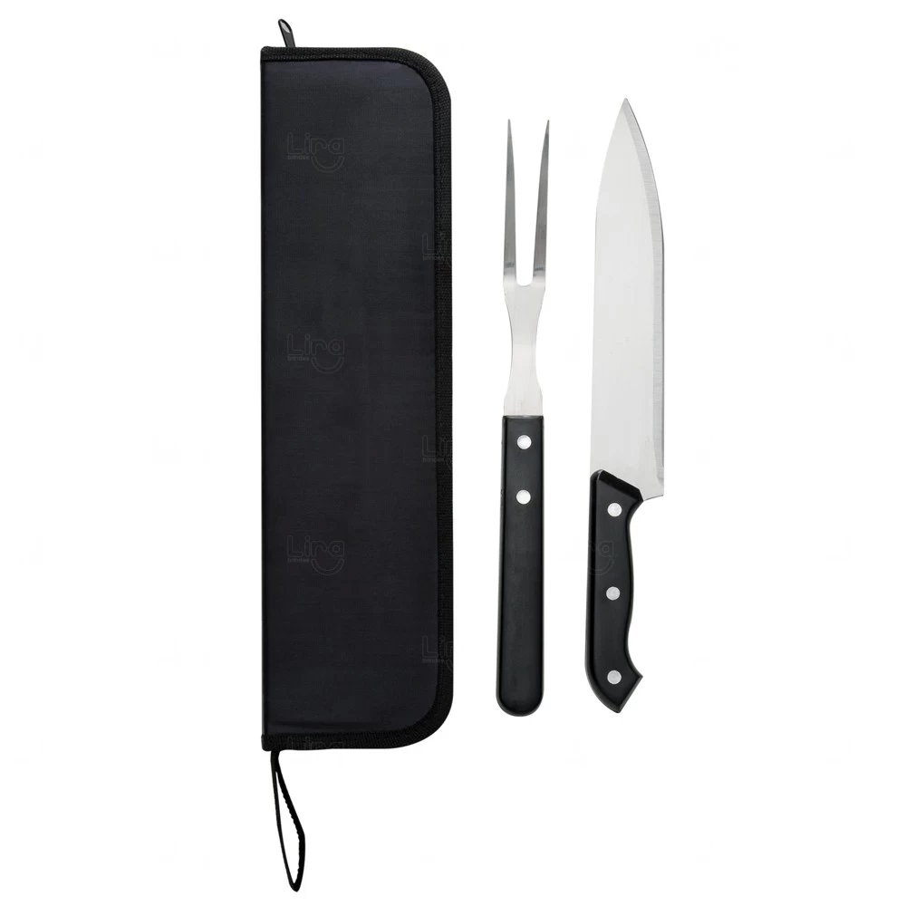 Kit Churrasco Personalizado com 2 Peças + Estojo Preto