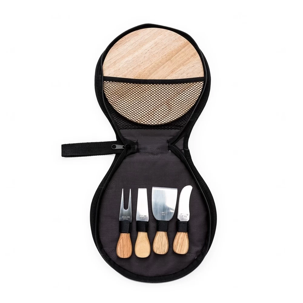 Kit Queijo 5 Peças com Estojo de Nylon Personalizado 