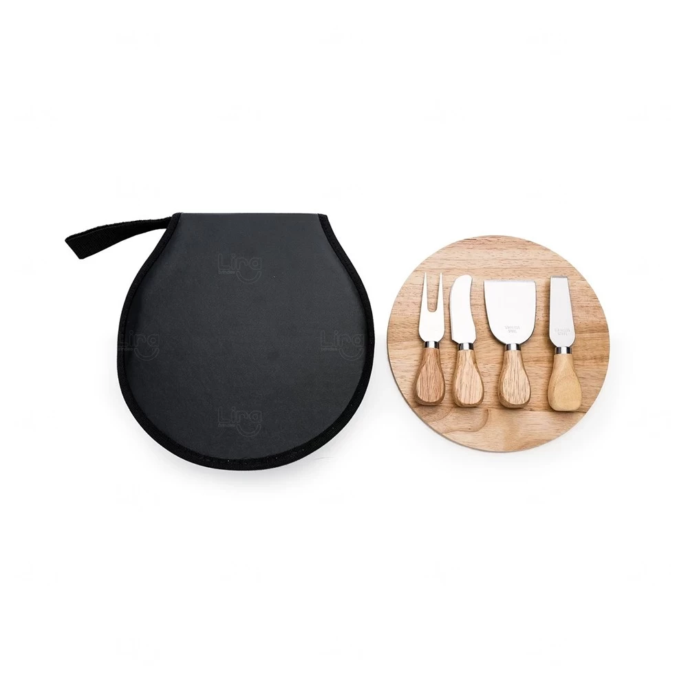 Kit Queijo 5 Peças com Estojo de Nylon Personalizado 