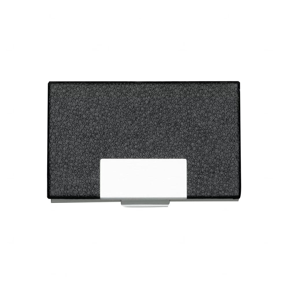 Porta Cartão de Couro Personalizado Preto