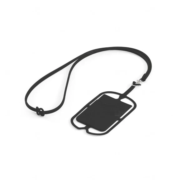 Cordão Porta Cartões e Salva Celular Personalizado Preto
