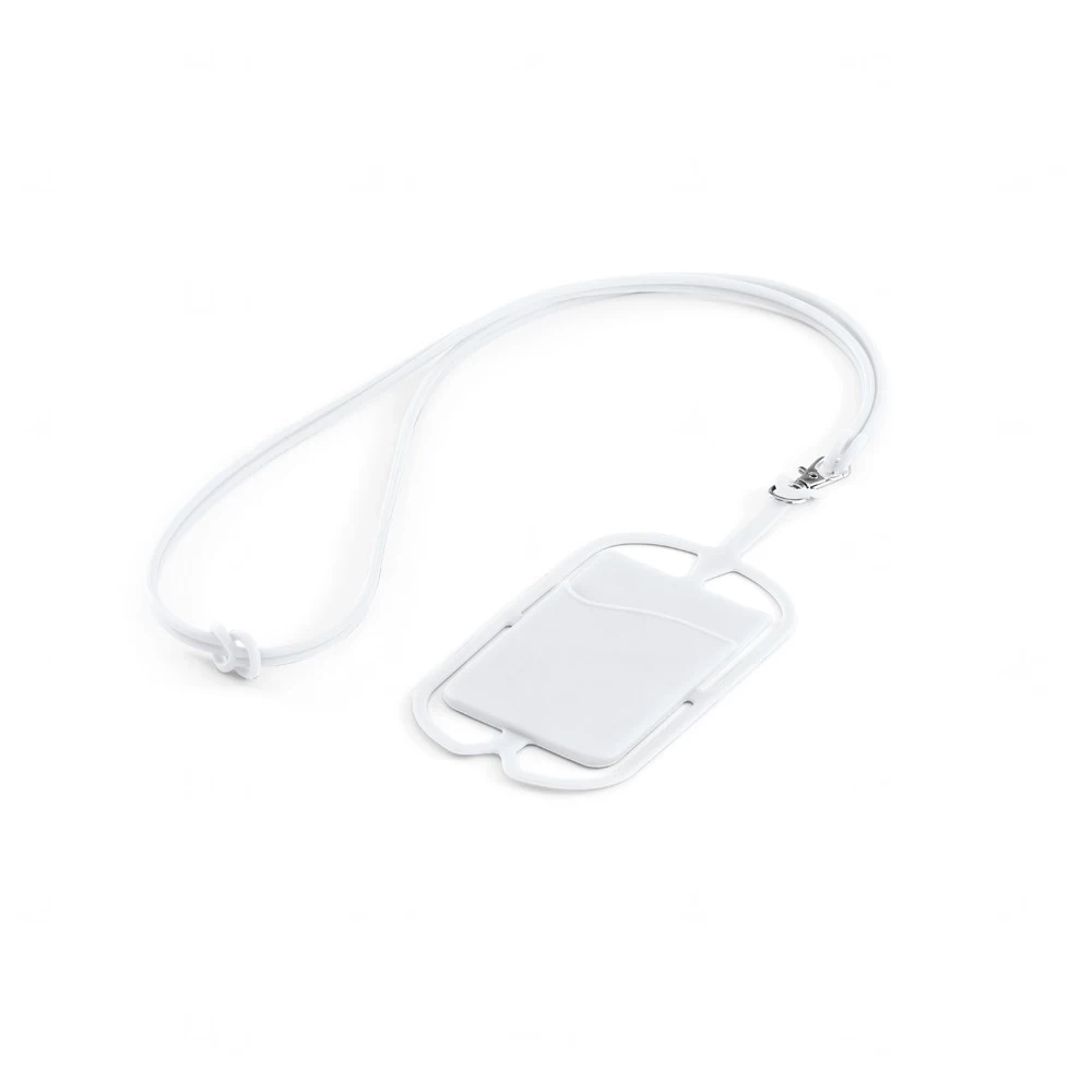 Cordão Porta Cartões e Salva Celular Personalizado Branco