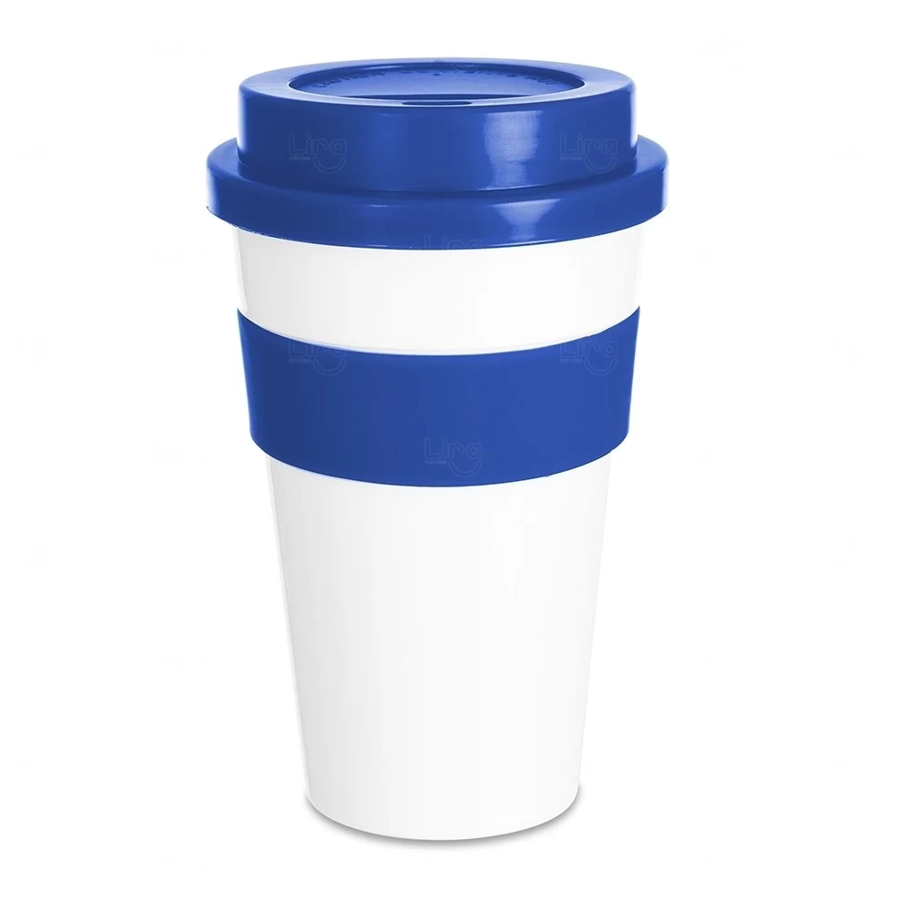 Copo Plástico Personalizado com Tampa - 480ml Azul