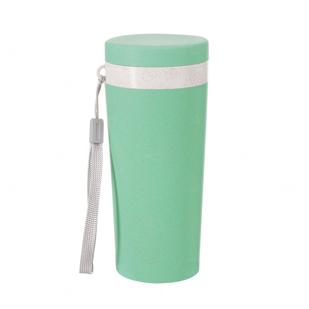 Copo Fibra de Bambu 350ml Isotérmico Personalizado Verde