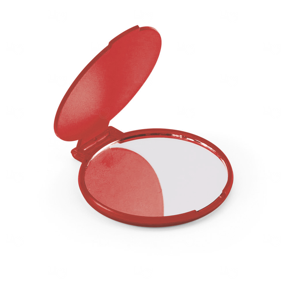 Espelho Redondo Plástico Personalizado - 6x5cm Vermelho