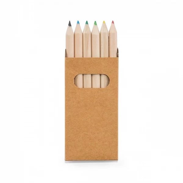 Caixa com 6 Mini Lápis de Cor Personalizada 