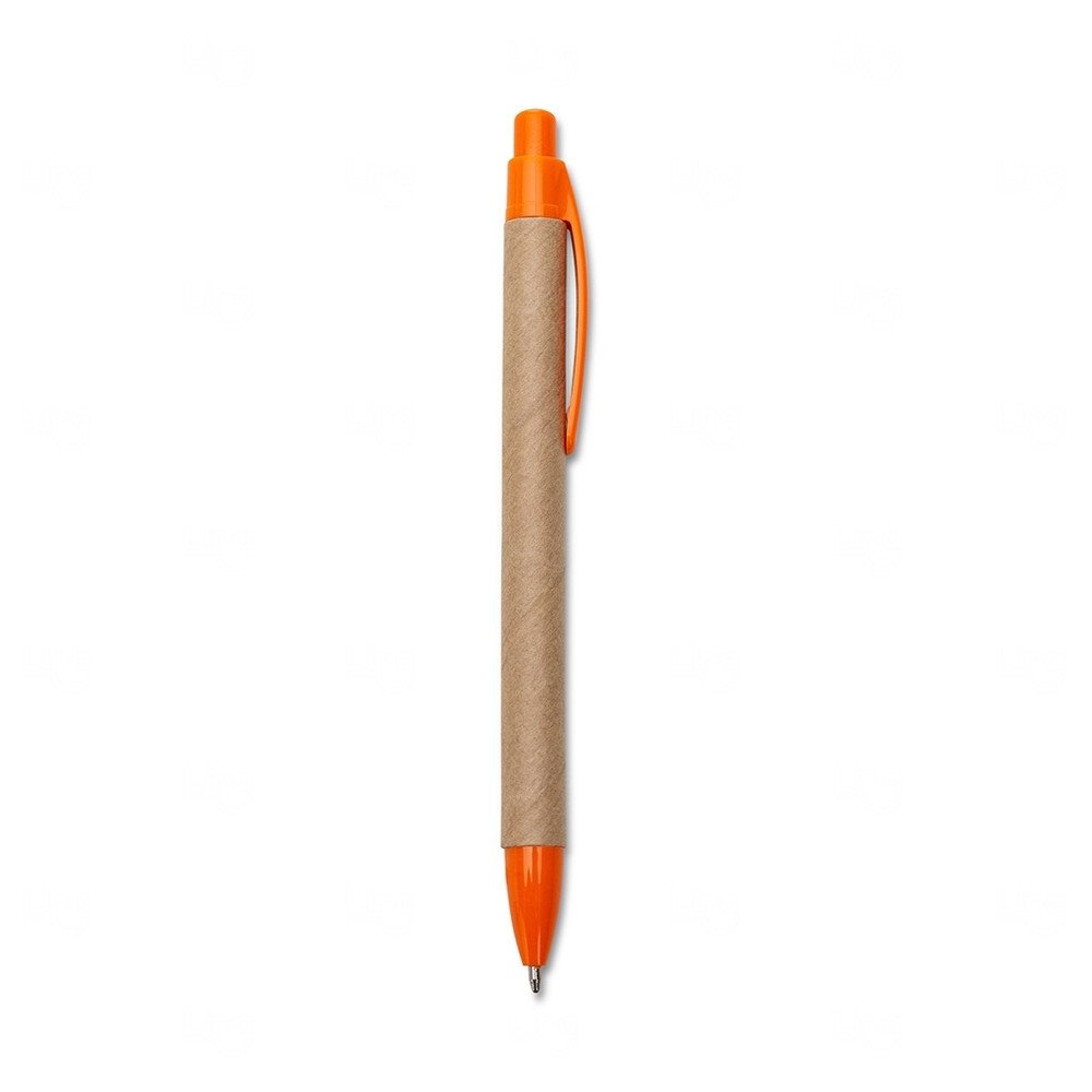 Caneta Ecológica de Papelão Personalizada Laranja