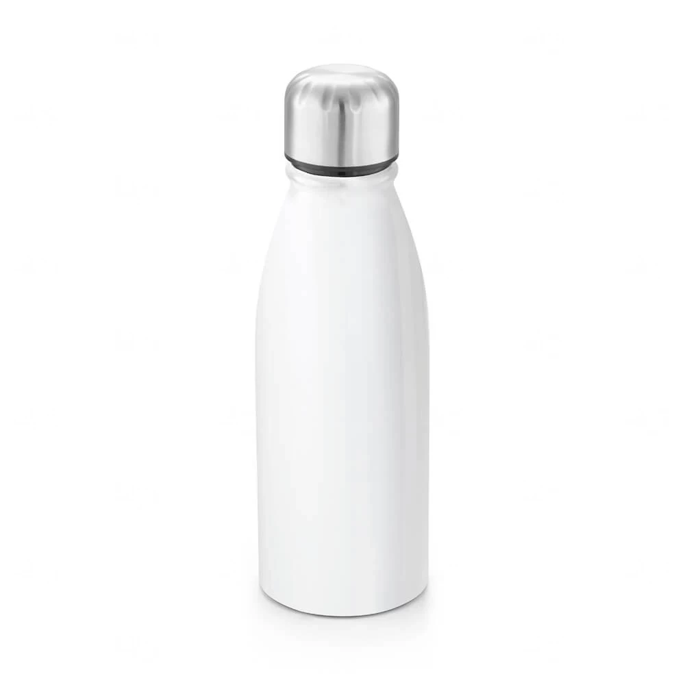 Garrafa de Alumínio 500ml com Tampa Inox Personalizada Branco