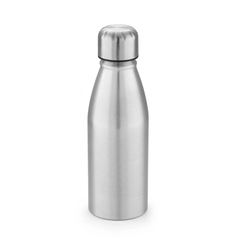 Garrafa de Alumínio 500ml com Tampa Inox Personalizada Prata