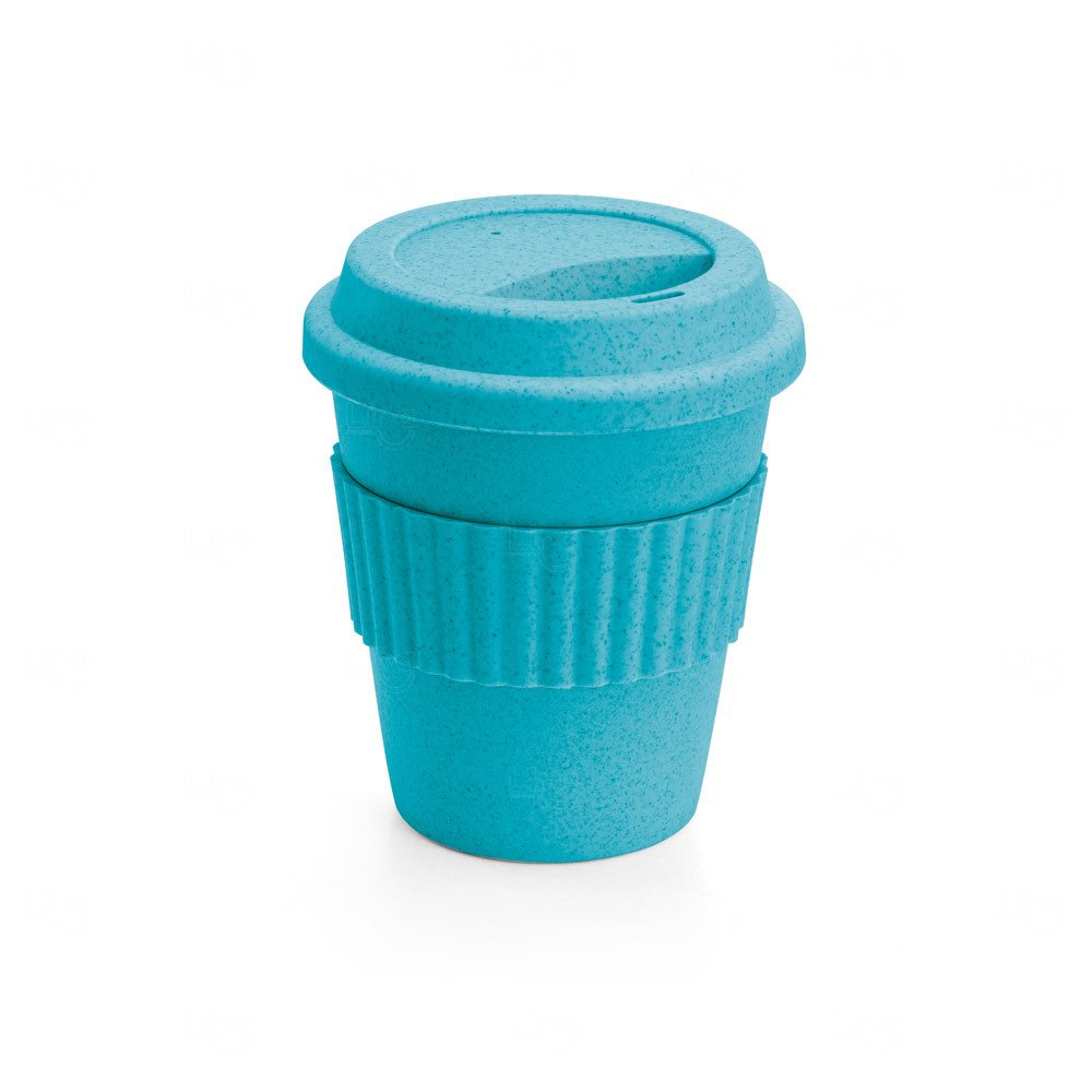 Copo de Fibra de Bambu 380ml Colorido Personalizado Azul Claro