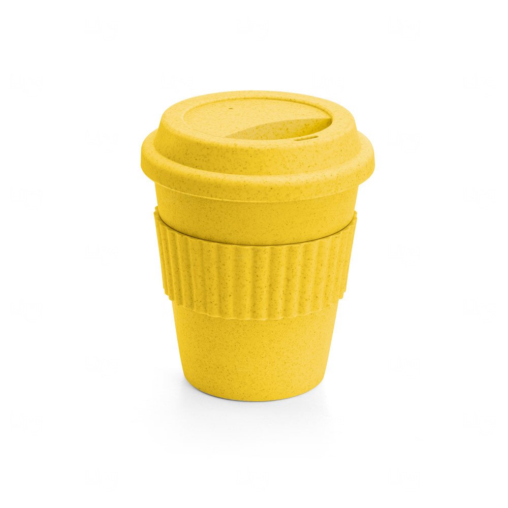 Copo de Fibra de Bambu 380ml Colorido Personalizado Amarelo