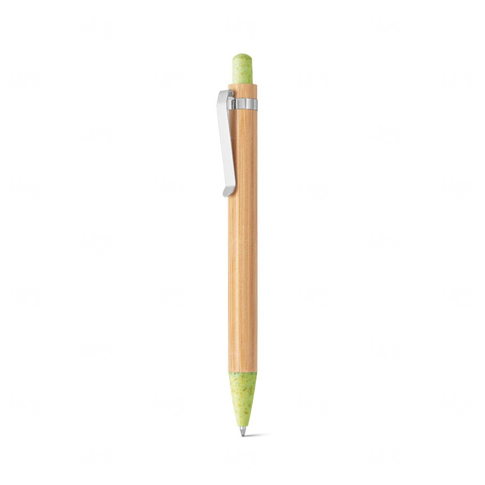 Caneta Esferográfica em Bambu Personalizada Verde Claro