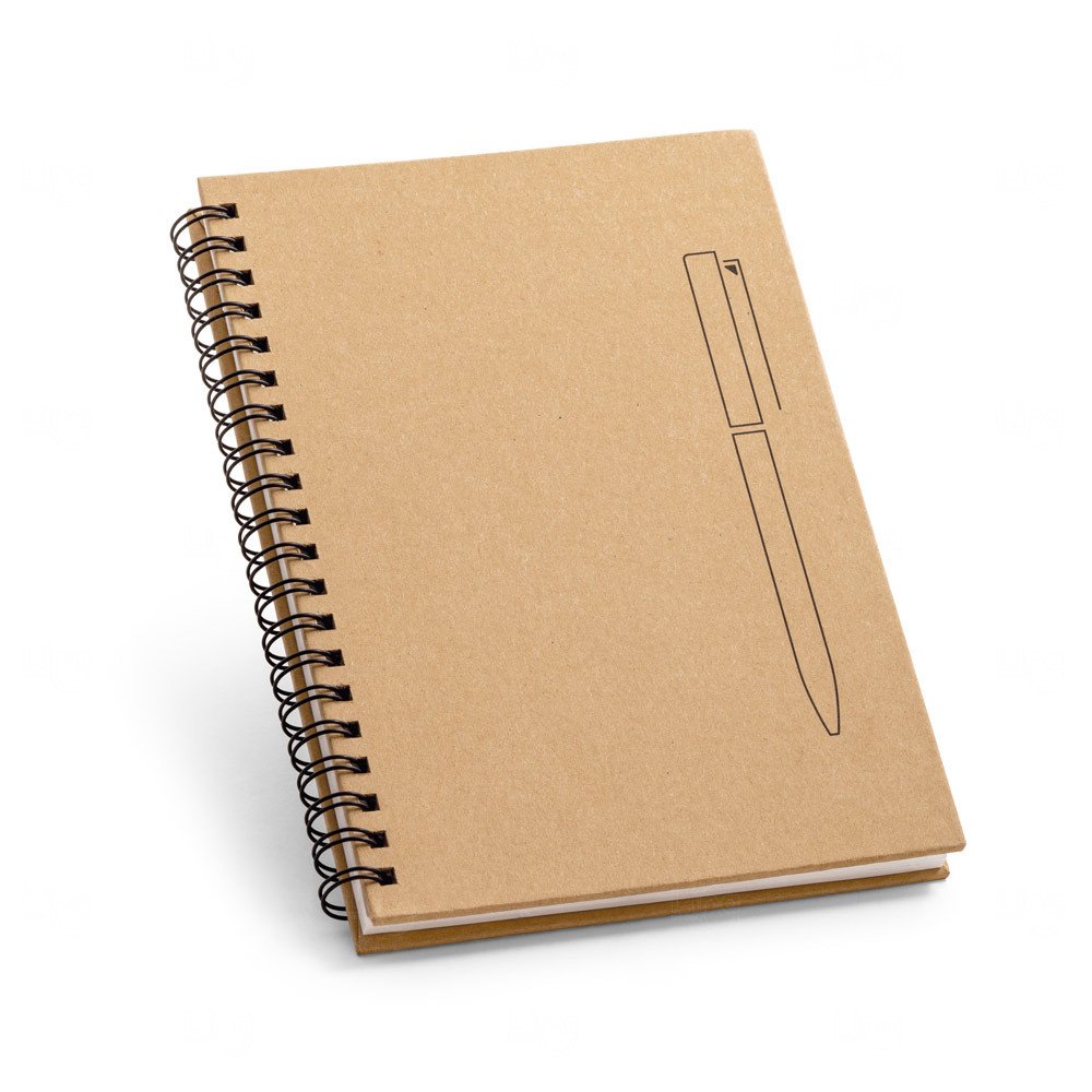 Caderno Kraft com Imã para Caneta Personalizado - 18 x 13 cm Kraft