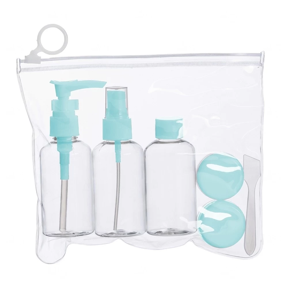 Kit Frascos para Viagem 6 Peças Personalizado Verde Água