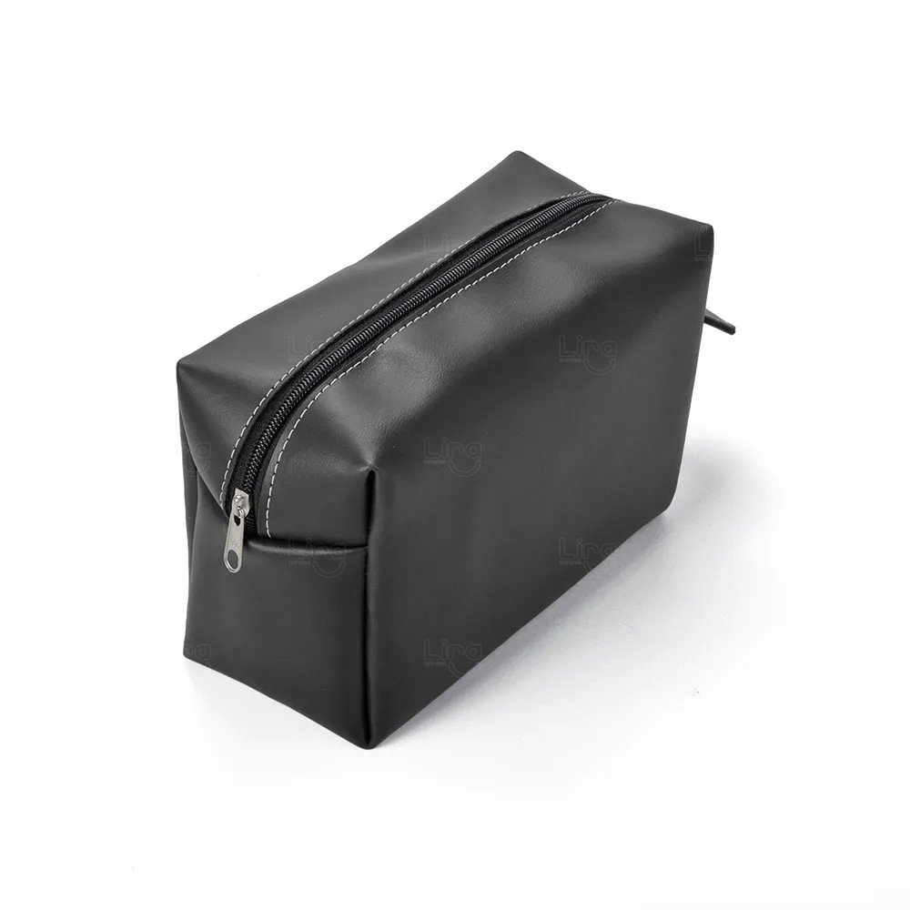 Nécessaire Masculina em Couro Sintético Personalizada Preto