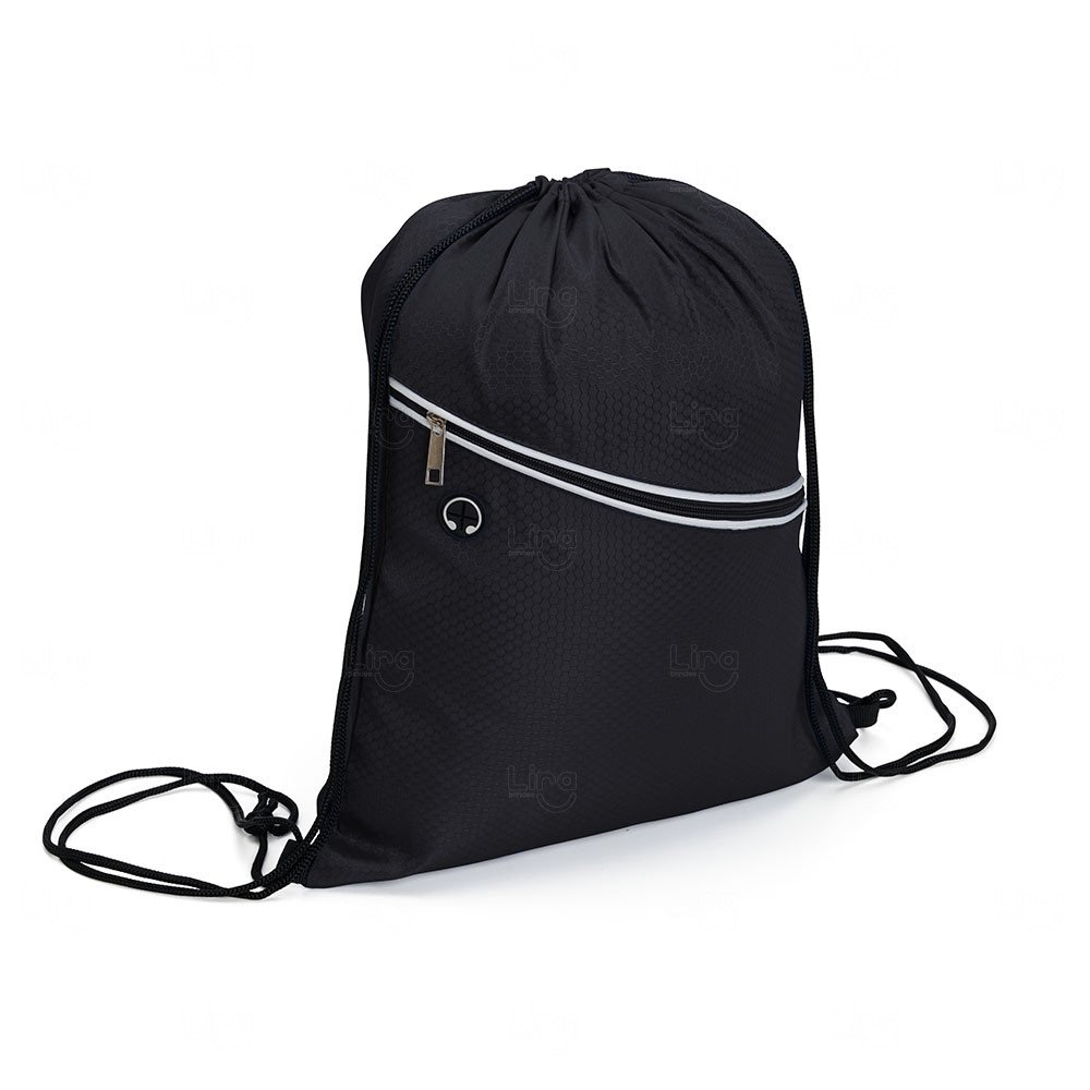 Mochila Saco com Entrada para Fones Personalizada 