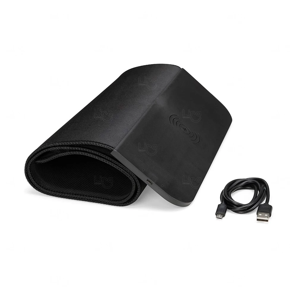 Desk Pad com Base Carregador por Indução Personalizado Preto