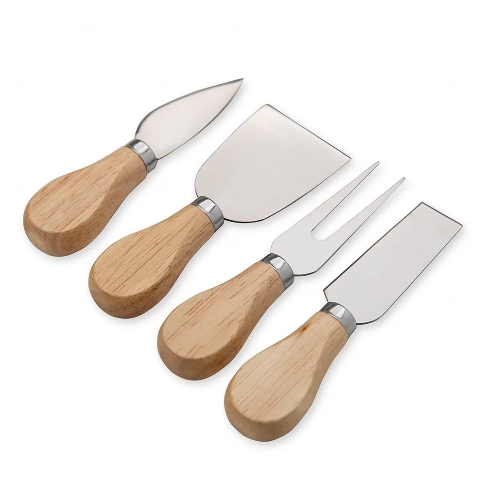 Kit Queijo 4 peças com Suporte Magnético em Bambu Personalizado 