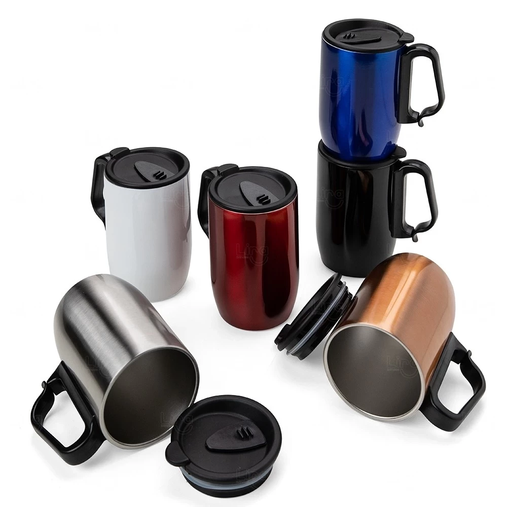 Caneca Isotérmica Inox 350ml com Tampa Personalizada 