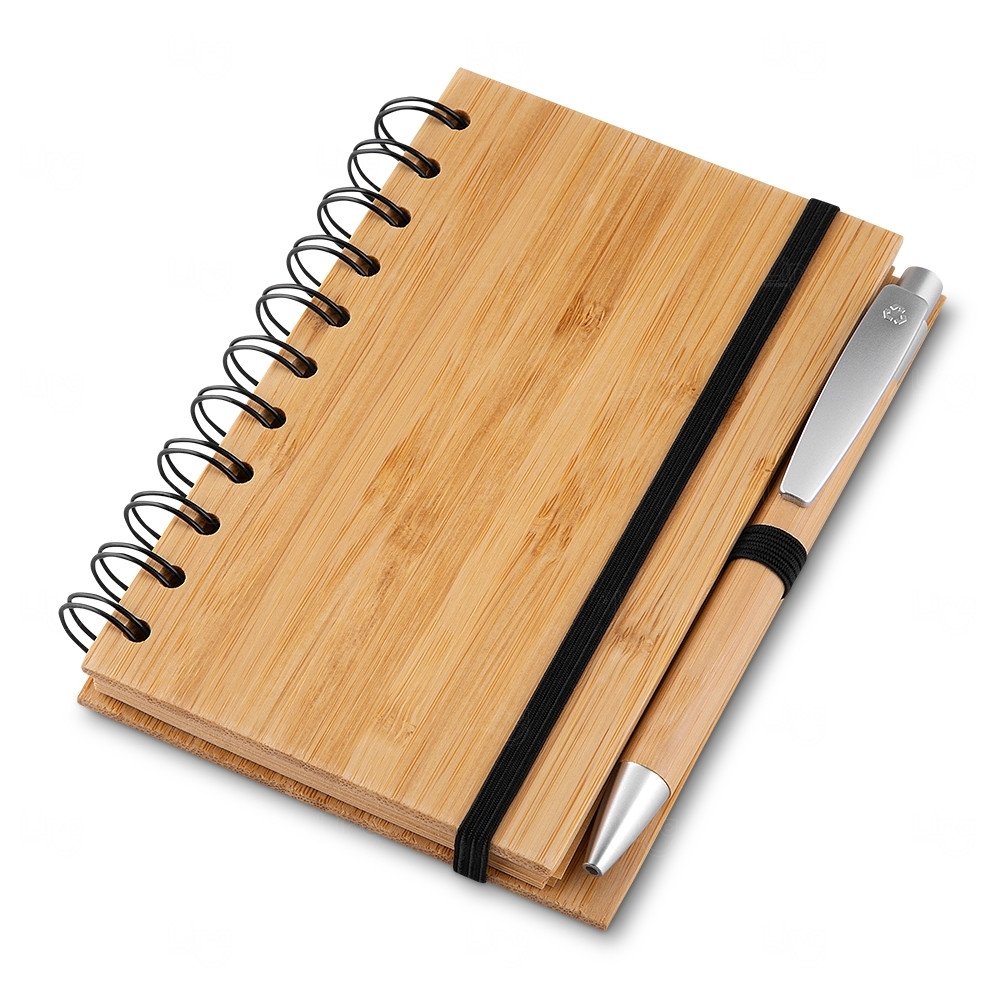 Caderneta Ecológica Bambu com Caneta Personalizada - 15 x 11,2cm 