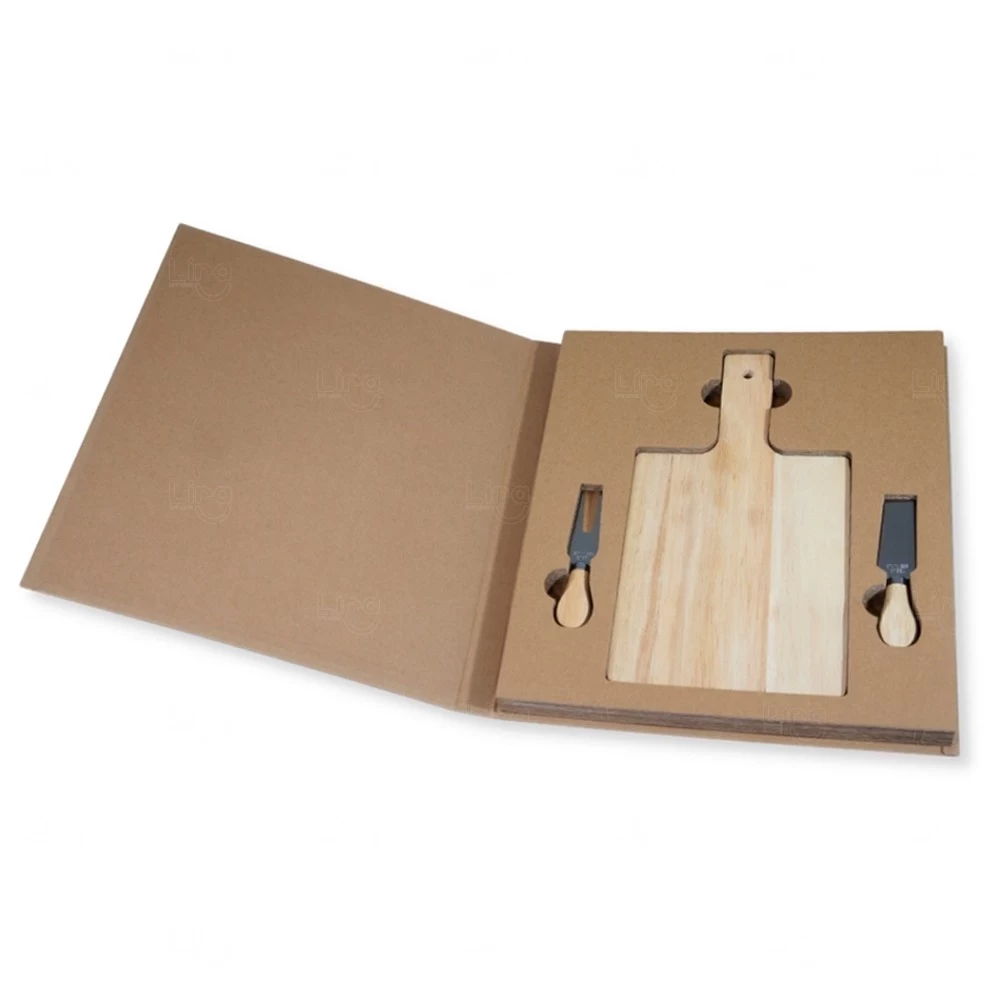 Kit Queijo com Tábua de Bambu Personalizado 