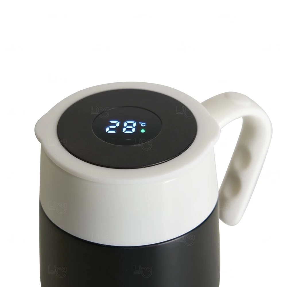 Caneca Térmica 500ml com Termômetro LED Personalizada 