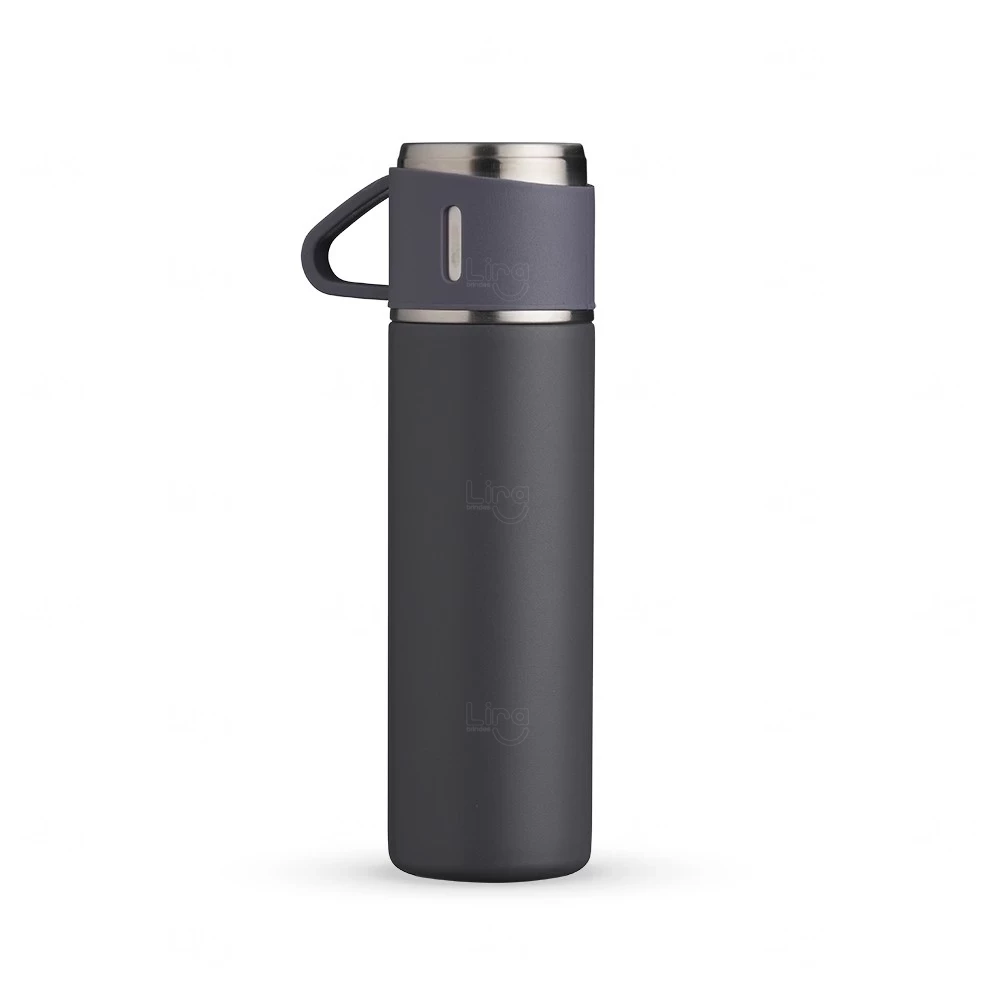 Garrafa Térmica 450ml Personalizada Cinza