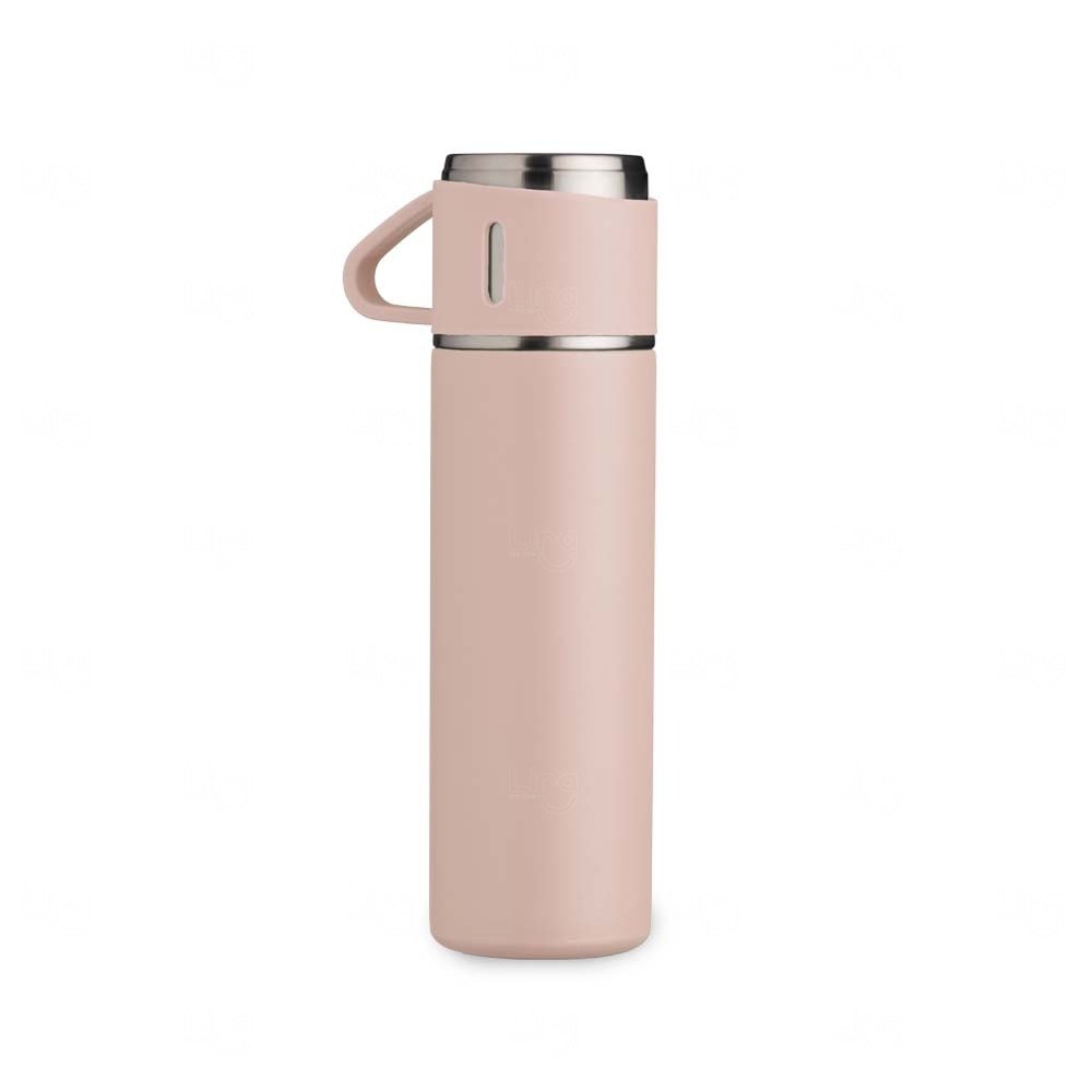 Garrafa Térmica 450ml Personalizada Rosa