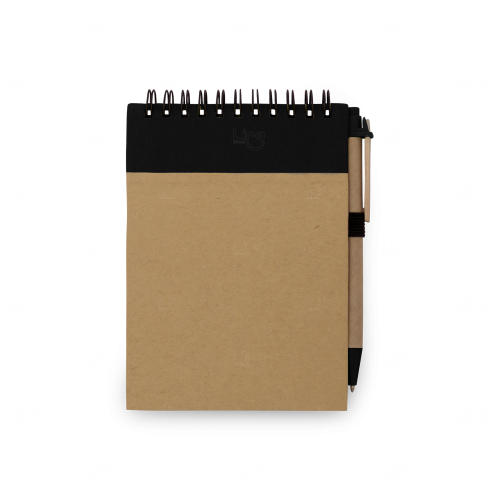 Bloco Ecológico com Caneta Personalizado - 14,5 x 10,5 cm Preto