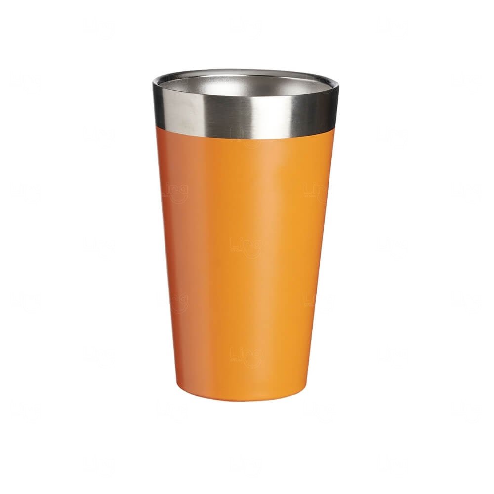 Copo Térmico Inox 500ml Personalizado Laranja