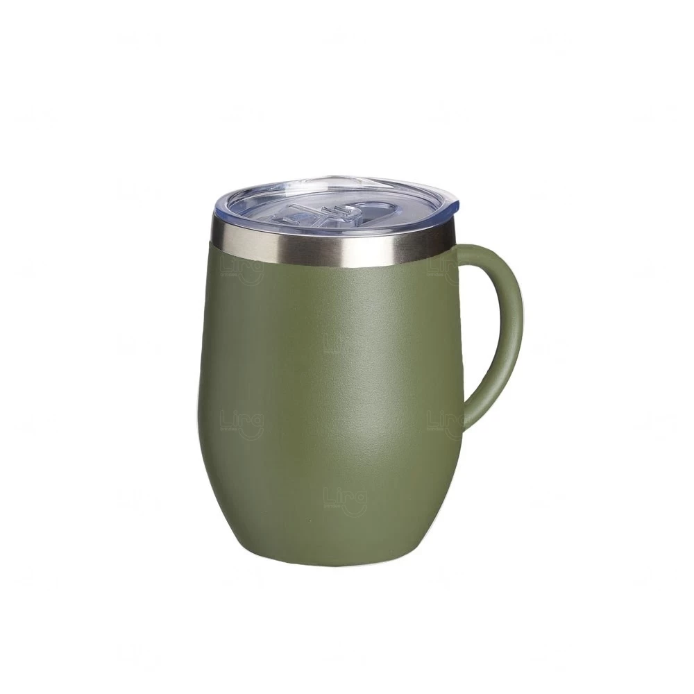 Caneca Cuia Térmica Inox 350ml Personalizada Verde
