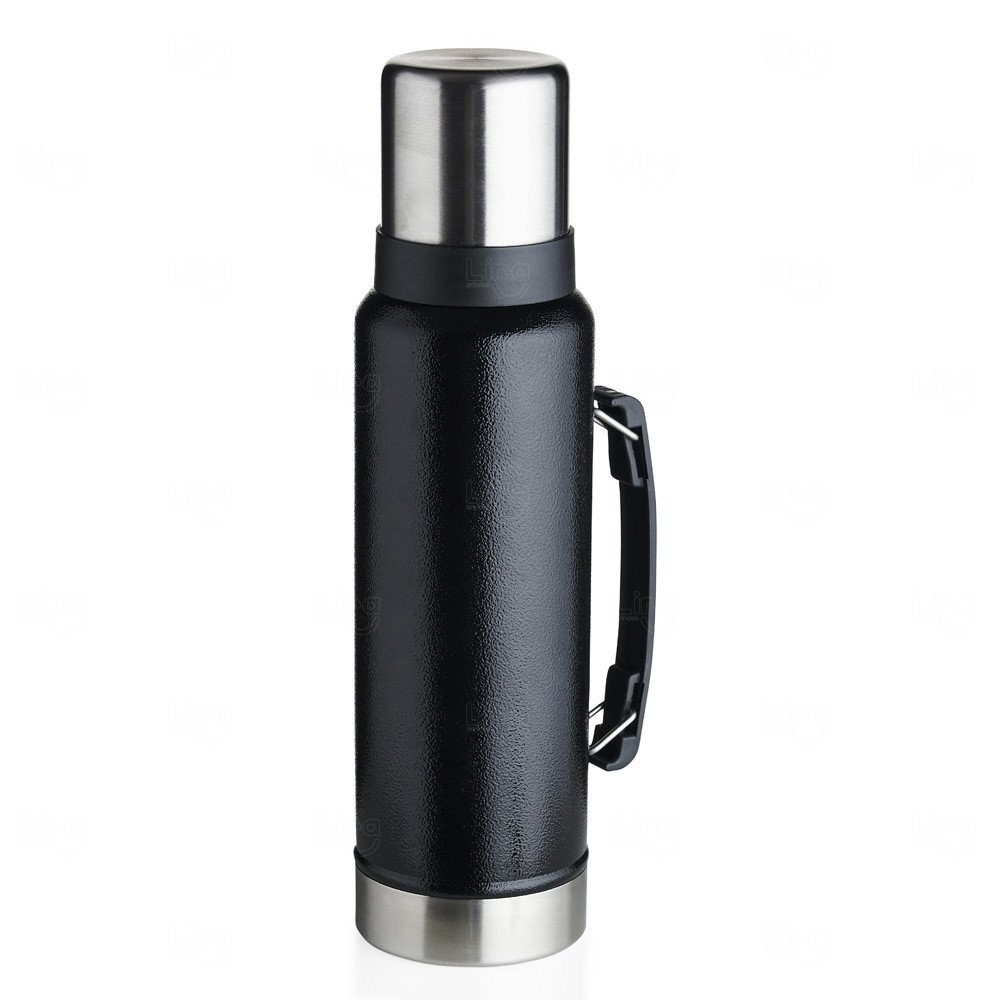 Garrafa Térmica Inox com Alça Personalizada – 1,4L Preto