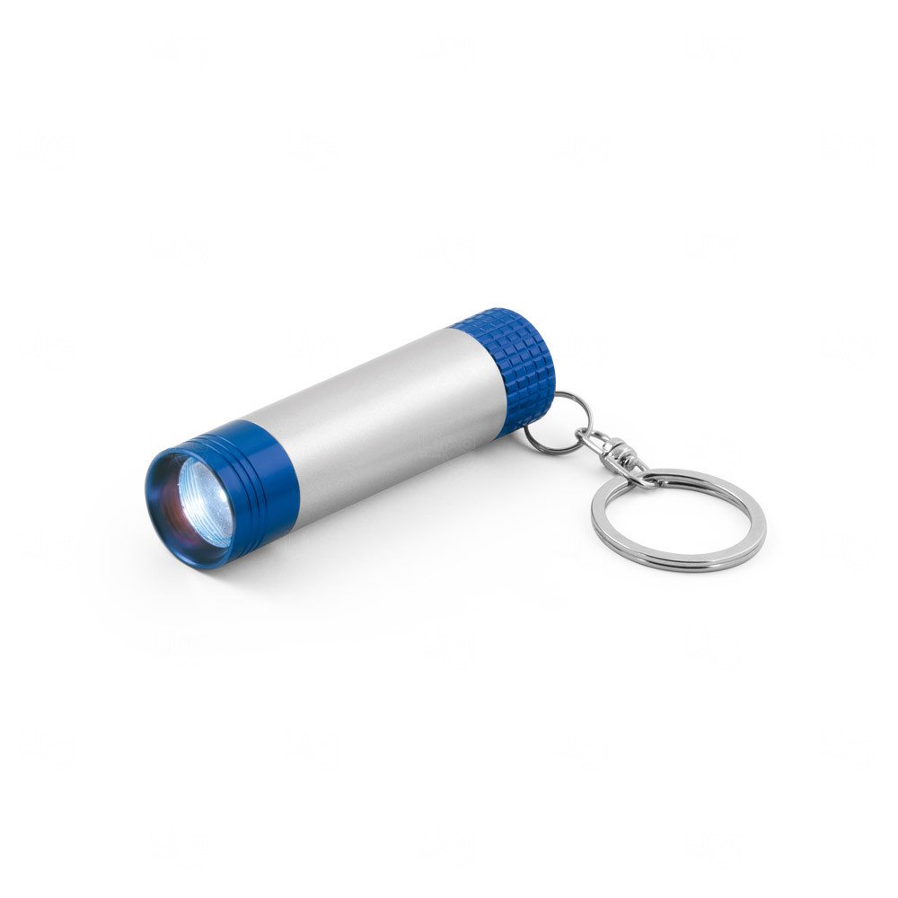 Chaveiro com Lanterna em Alumínio Personalizado Azul