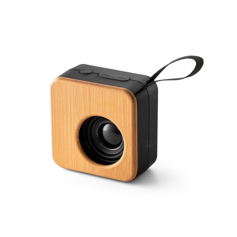 Caixa de Som Personalizada Portátil c/ Bambu Preto