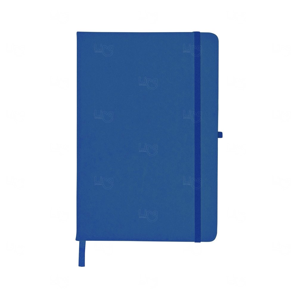 Moleskine Emborrachado c/ Porta Caneta Personalizado - 21,2x14 cm Azul